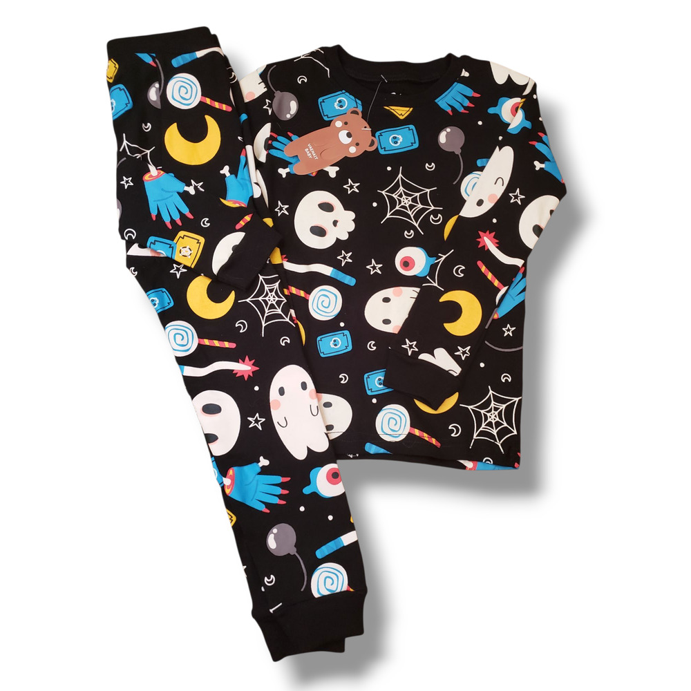 Vaenait Baby Horror Night 3T Boys Black Glow in the Dark Pajama PJ Set NEW